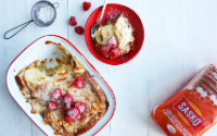 Oats and honey bread pudding
