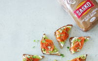 Soy and linseed salmon-and-avo toast