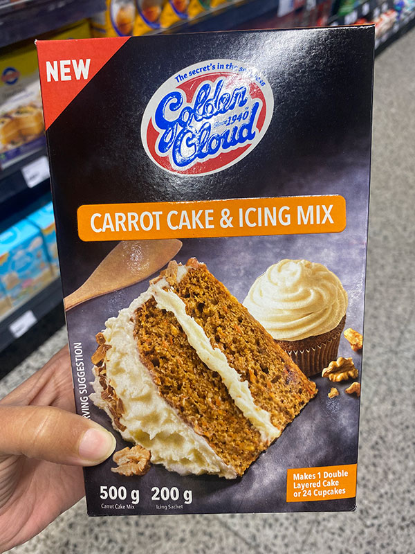 Golden Cloud carrot cake mix