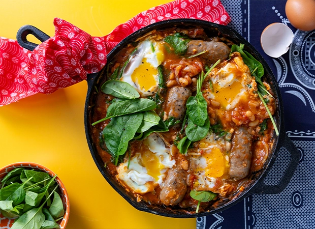 sausage, egg and bean stew